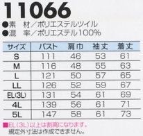 11066 ジャケットのサイズ画像