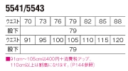 5543 ツータックカーゴパンツのサイズ画像