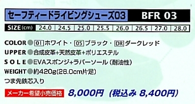 BFR03 シューズのサイズ画像