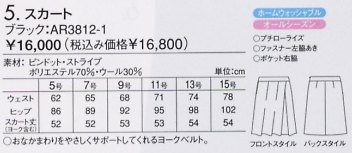 AR3812 スカート(13廃番)のサイズ画像