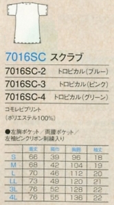 7016SC スクラブ(15廃番)のサイズ画像