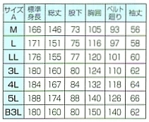 790 ツナギ(廃番)のサイズ画像