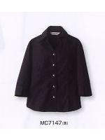 MC7147 レディス7分袖シャツ(黒)