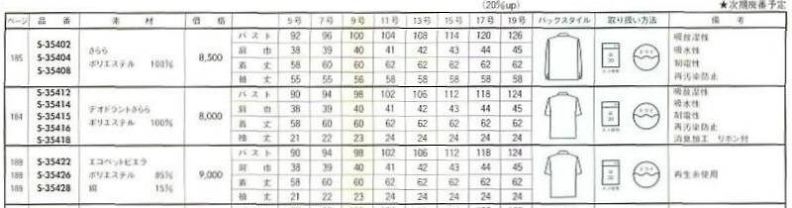 S35416 半袖ブラウス(ピンク)のサイズ画像