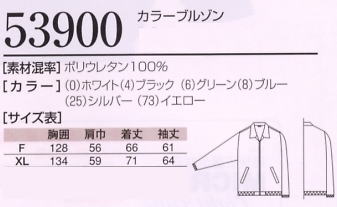 53900 カラーブルゾン(廃番)のサイズ画像