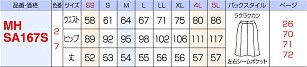 MHSA167S 美形ケアパット取付スカートのサイズ画像