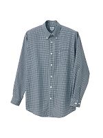 AZ7824 長袖ギンガムチェックBDシャツの関連写真0