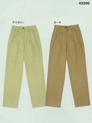 自重堂(JICHODO),42206,レディースツータックパンツの写真は2025-26最新カタログ403ページに掲載されています。