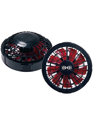 自重堂(JICHODO),FAN2200BR,ワンタッチファンブラック×レッド(2個入)(空調服)の写真です