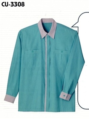カーシー ENJOY(エンジョイ) CAREAN AMUS-NET HEARTGREEN,CU3308,男女兼用長袖シャツ(11廃の写真です