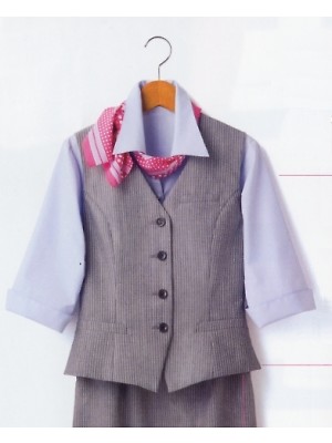 カーシー ENJOY(エンジョイ) CAREAN AMUS-NET HEARTGREEN,ESV323,ベスト(事務服)の写真です