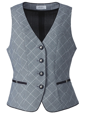 カーシー ENJOY(エンジョイ) CAREAN AMUS-NET HEARTGREEN,ESV555,ベスト(事務服)の写真です