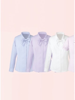 カーシー ENJOY(エンジョイ) CAREAN AMUS-NET HEARTGREEN,EWB433,長袖リボンブラウスの写真は2025-26最新カタログ157ページに掲載されています。