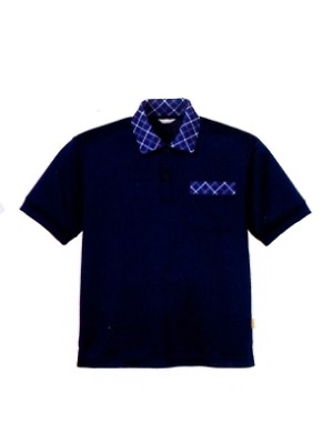 シャロレー(児島) 介護・福祉・医療・保育士スタッフ,6720,衿チェック半袖ポロの写真は2024最新カタログ28ページに掲載されています。