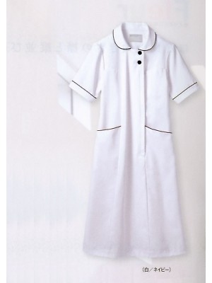 MONTBLANC (住商モンブラン),73-1958,半袖ナースワンピース(白ネイビの写真は2025最新カタログ125ページに掲載されています。
