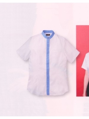 サンエス SUN-S,AM60413,女スタンドカラー半袖シャツの写真です