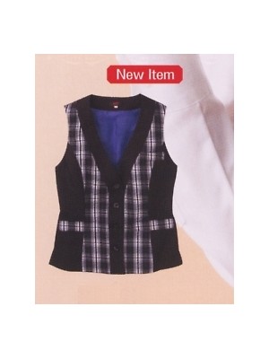 サンエス SUN-S,AM60425,レディースチェックベストの写真です