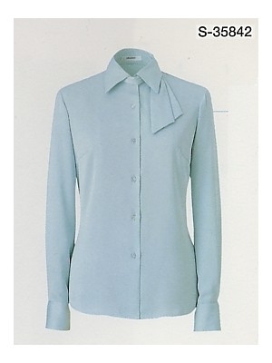 セロリー Selery ifory SKITTO,S35842,長袖ブラウス(サックス)の写真です