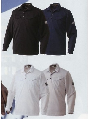 寅壱(TORA style),1015-614,ミニ襟長袖ポロシャツの写真は2024最新カタログ125ページに掲載されています。