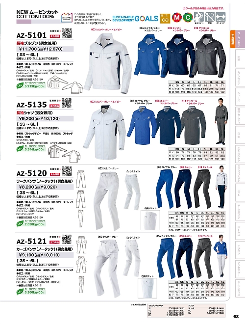 アイトス ＨｅｒｏｓＵｎｉｆｏｒｍ,AZ5120 ノータックワークパンツの写真は2025-26最新オンラインカタログ68ページに掲載されています。