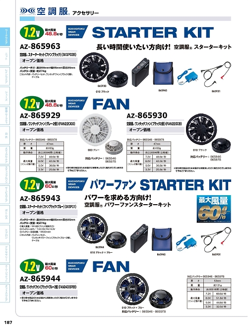 アイトス ＨｅｒｏｓＵｎｉｆｏｒｍ,AZ865930,ワンタッチファン･ブラック(2個)(空調服)の写真は2026最新カタログ187ページに掲載されています。