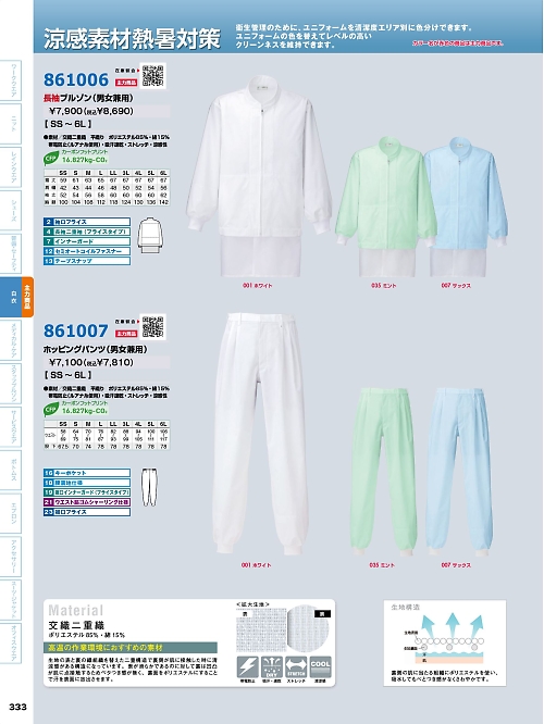 アイトス ＨｅｒｏｓＵｎｉｆｏｒｍ,861006,兼用長袖ブルゾンの写真は2026最新のオンラインカタログの333ページに掲載されています。