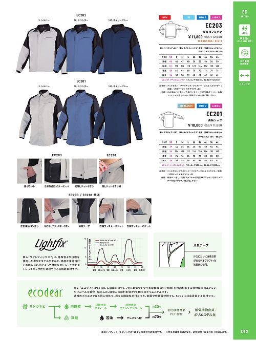 アルト TOUGH,EC201,長袖シャツの写真は2026最新カタログ12ページに掲載されています。