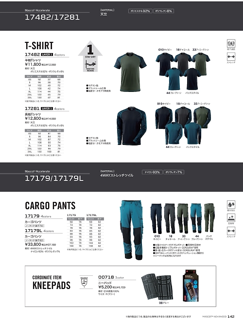 アサヒチョウ ASAHICHO WORKWEAR,17482,半袖Tシャツの写真は2025-26最新カタログ142ページに掲載されています。