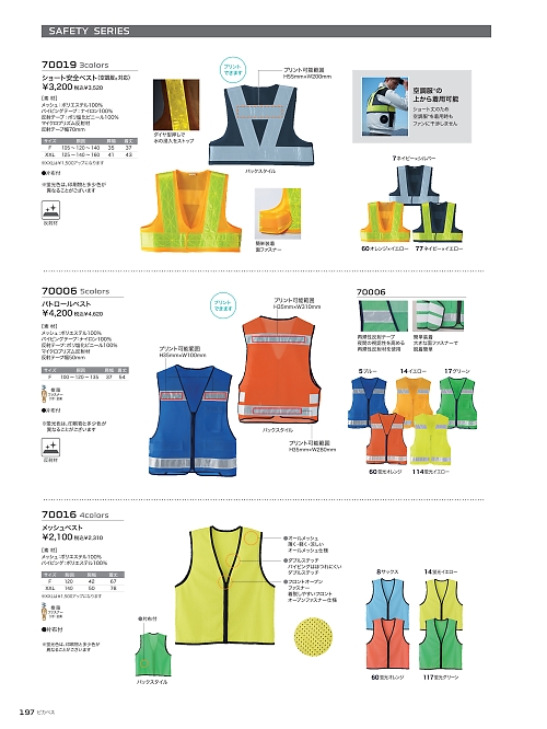 アサヒチョウ ASAHICHO WORKWEAR,70006 パトロールベストの写真は2025-26最新オンラインカタログ197ページに掲載されています。