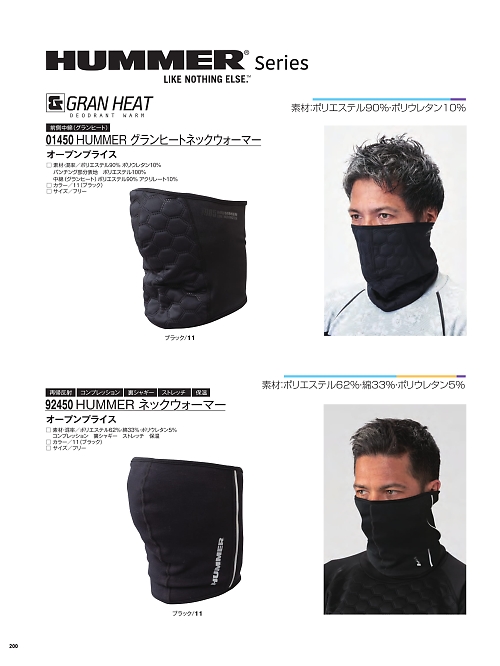 アタックベース ATACK BASE,01450 HUMMERグランヒートネックウォーマーの写真は2025-26最新オンラインカタログ200ページに掲載されています。