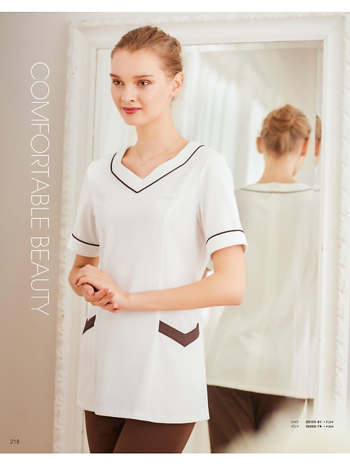 ボンユニ ＢＯＮＵＮＩ,00105,ニットワッフルシャツ(女性用)の写真は2024最新のオンラインカタログの218ページに掲載されています。