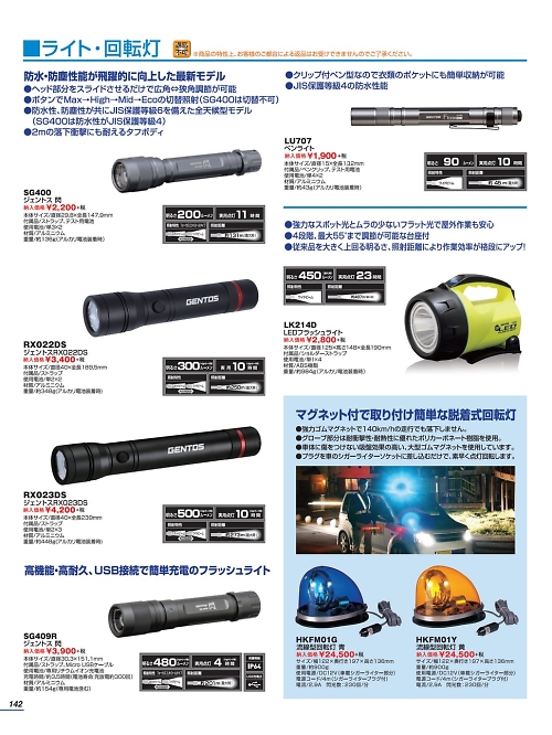 ベスト BEST,RX023DS LEDライトの写真は2022最新オンラインカタログ142ページに掲載されています。