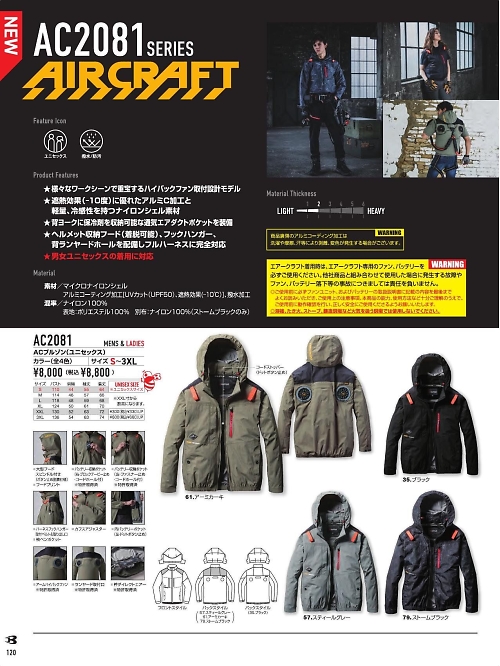 バートル(BURTLE),AC2081 ブルゾン(空調服)の写真は2025最新オンラインカタログ120ページに掲載されています。