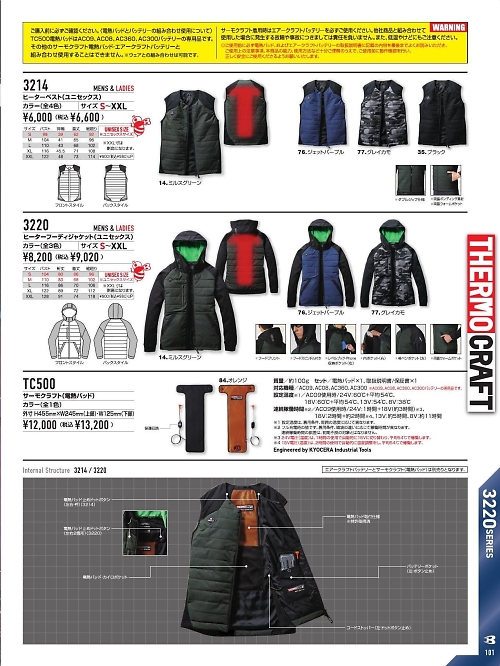 バートル(BURTLE),3214 ヒーターベストの写真は2025-26最新オンラインカタログ101ページに掲載されています。