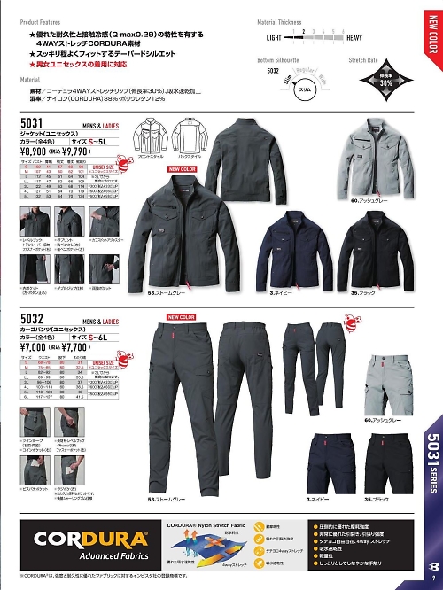 バートル(BURTLE),5031 ジャケットの写真は2026最新オンラインカタログ9ページに掲載されています。