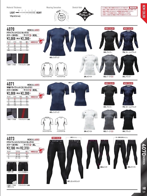 バートル(BURTLE),4071,半袖エアーフィットの写真は2026最新カタログ121ページに掲載されています。