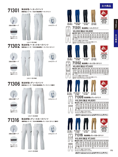 自重堂・JAWIN・制服百科,71316,カーゴパンツの写真は2023-24最新カタログ175ページに掲載されています。