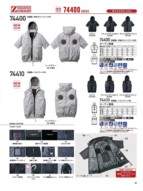 自重堂(JICHODO),74410,ベスト(空調服)の写真は2026最新カタログ65ページに掲載されています。