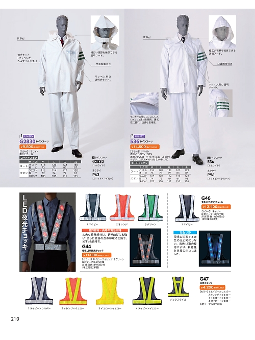 ＤＡＬＴＯＮ(ダルトン),536 レインスーツ(男女兼用)の写真は2026最新オンラインカタログ210ページに掲載されています。