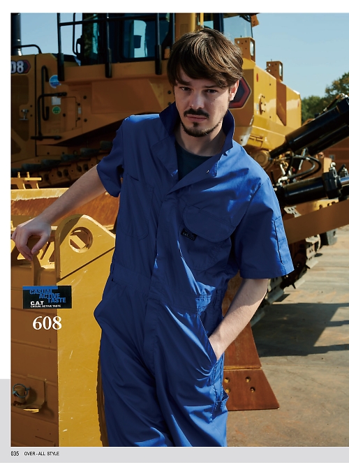 ＫＵＲＥ(クレヒフク),608,BLUECAT半袖ツナギの写真は2024最新のオンラインカタログの35ページに掲載されています。