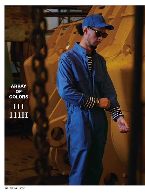 ＫＵＲＥ(クレヒフク),111,長袖ジャンプスーツの写真は2024最新のオンラインカタログの59ページに掲載されています。