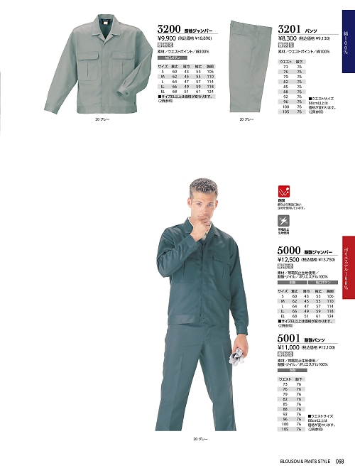 ＫＵＲＥ(クレヒフク),3200,長袖ジャンパーの写真は2025-26最新カタログ68ページに掲載されています。