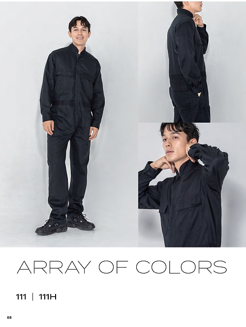 ＫＵＲＥ(クレヒフク),111,長袖ジャンプスーツの写真は2026最新のオンラインカタログの68ページに掲載されています。