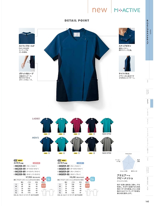 MONTBLANC (住商モンブラン),MS359-39,スクラブレディス半袖の写真は2026最新カタログ145ページに掲載されています。