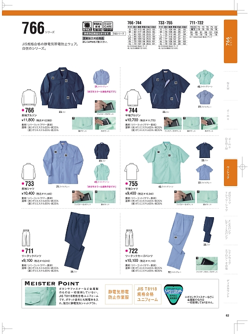 NAKATUKA CALJAC,755,半袖シャツの写真は2024最新のオンラインカタログの62ページに掲載されています。