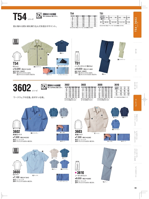 NAKATUKA CALJAC,3603,長袖シャツの写真は2024最新のオンラインカタログの66ページに掲載されています。