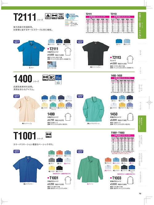 NAKATUKA CALJAC,1400 ポロシャツの写真は2024最新オンラインカタログ72ページに掲載されています。