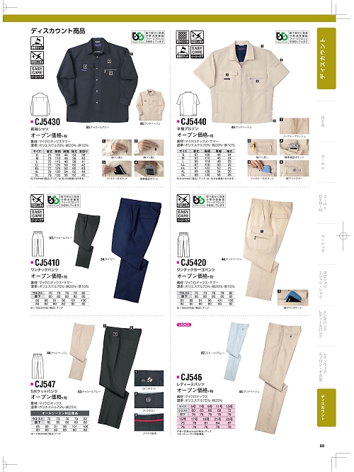 NAKATUKA CALJAC,CJ547,5ポケットパンツ(16廃番)の写真は2024最新のオンラインカタログの88ページに掲載されています。