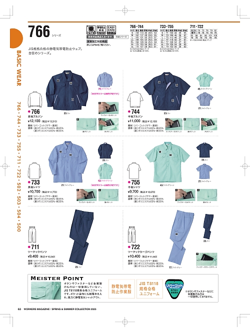 NAKATUKA CALJAC,755,半袖シャツの写真は2025最新のオンラインカタログの63ページに掲載されています。