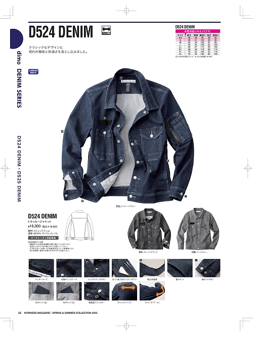NAKATUKA CALJAC,D524DENIM トラッカージャケットの写真は2025-26最新オンラインカタログ33ページに掲載されています。
